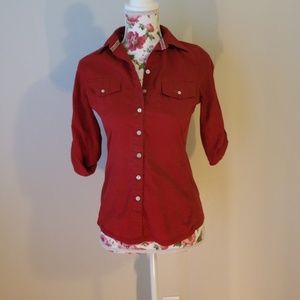 Red Converse button down shirt